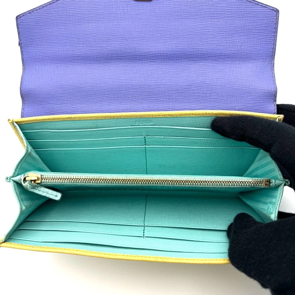 Fendi Blue and Yellow Women's Wallet - Picture 6 of 9
